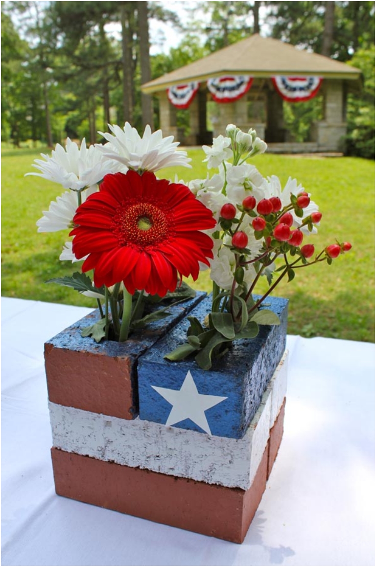 American Flag Centerpiece Top 10 DIY Memorial Day Patriotic Decor