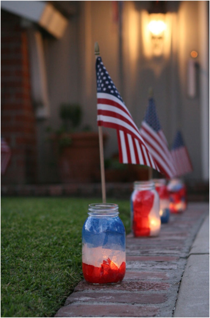 Patriotic Mason Jar Luminaries Top 10 DIY Memorial Day Patriotic Decor