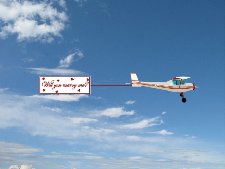 airplane proposal banner