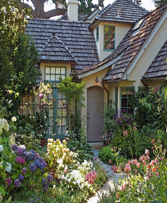 Cottage-surrounded-by-Flowers