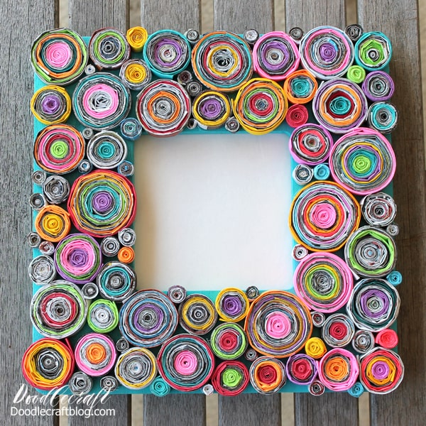 rolled-paper-upcycled-frame-diy-with-junk-mail-