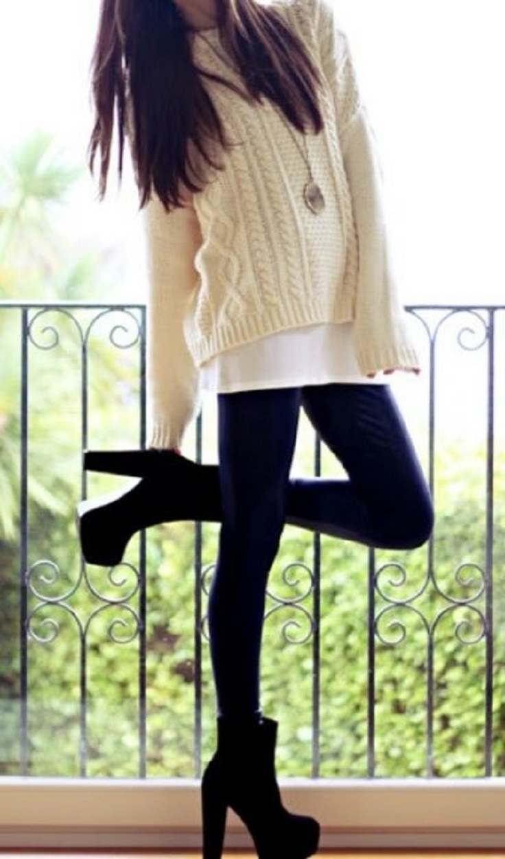long loose sweaters to wear with leggings