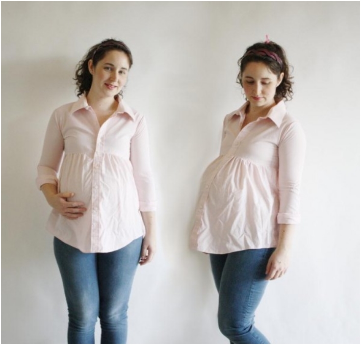 Button-up-Babydoll-Maternity-top