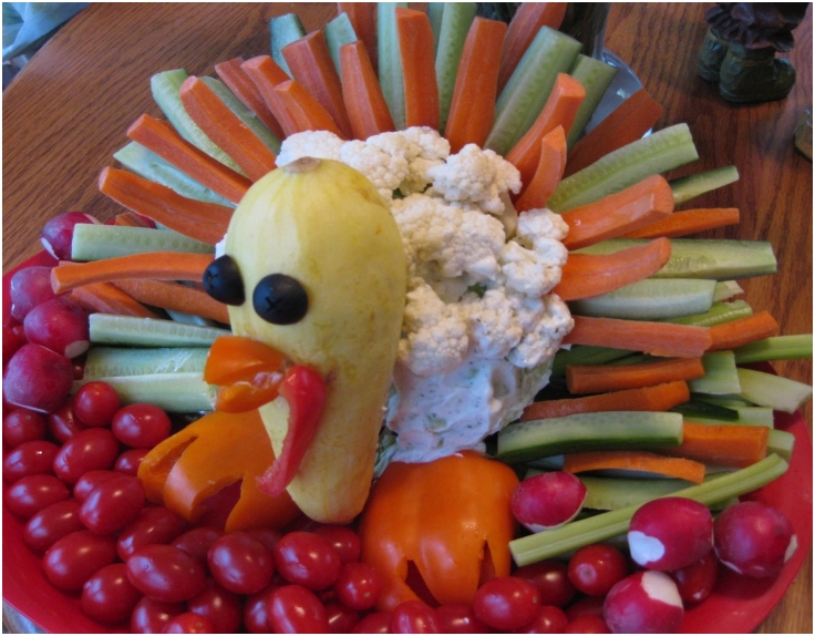 Cornucopia-of-Creativity-turkey-Veggie-Tray