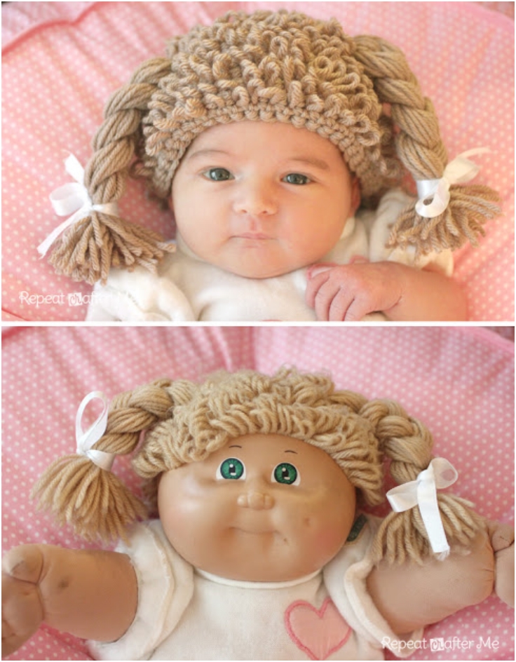 Crochet-Cabbage-Patch-Doll-Inspired-Hat