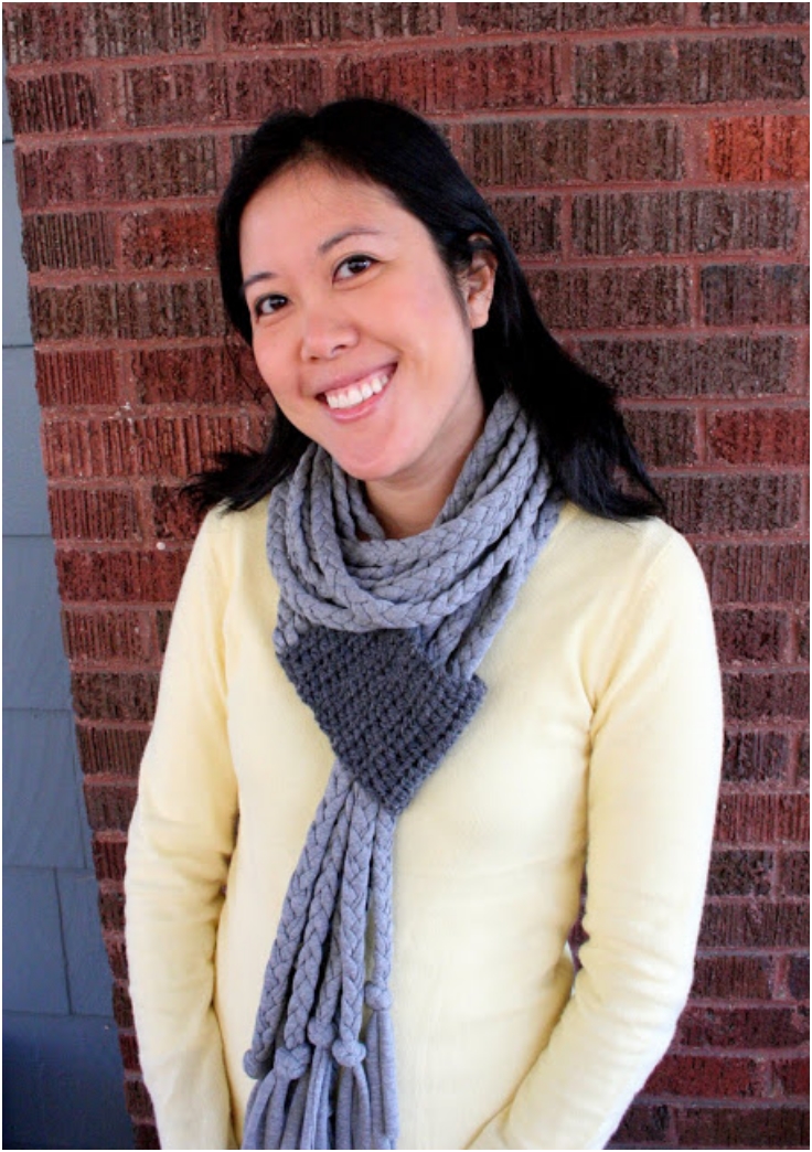 Crochet-and-Braid-T-shirt-Scarf Crochet-and-Braid-T-shirt-Scarf