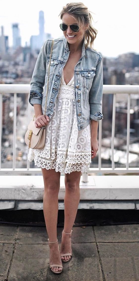 denim-jacket-lace-dress-