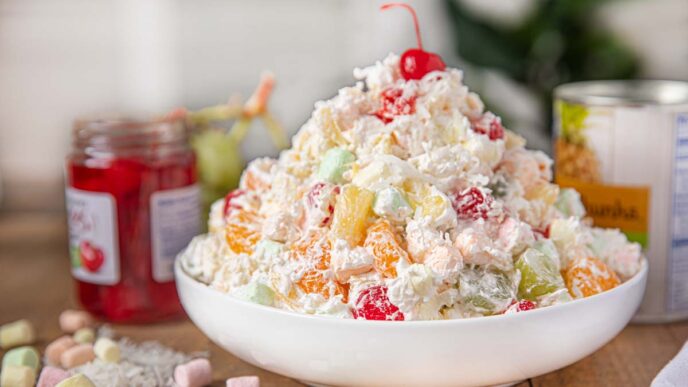 Ambrosia-salad-with-marshmallow-