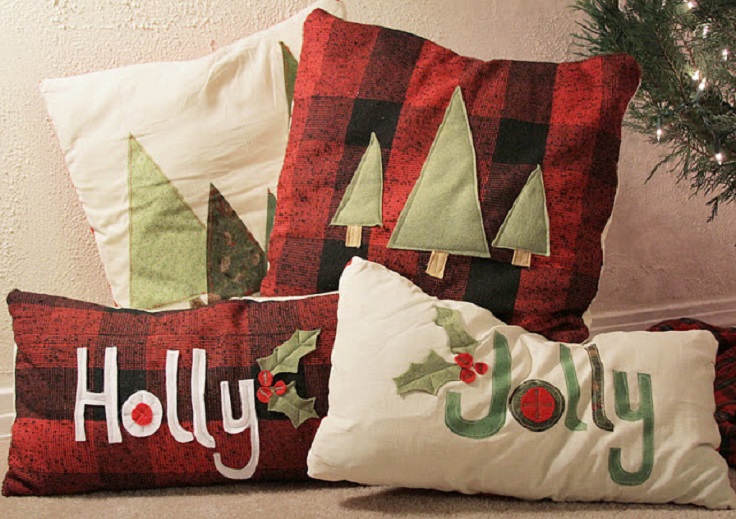 plush christmas pillows