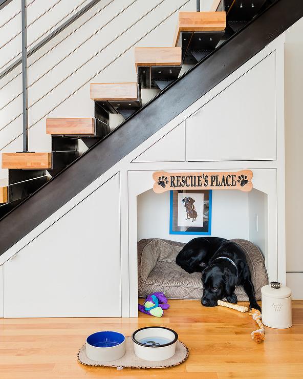 dog-bed-below-staircase-