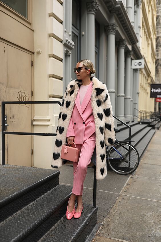faux-fur-and-colored-suit-