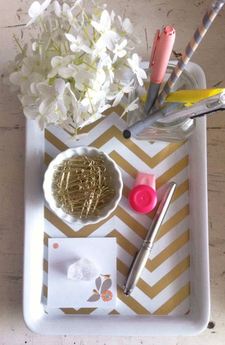 Gold-Chevron-Desk-Tray Gold-Chevron-Desk-Tray