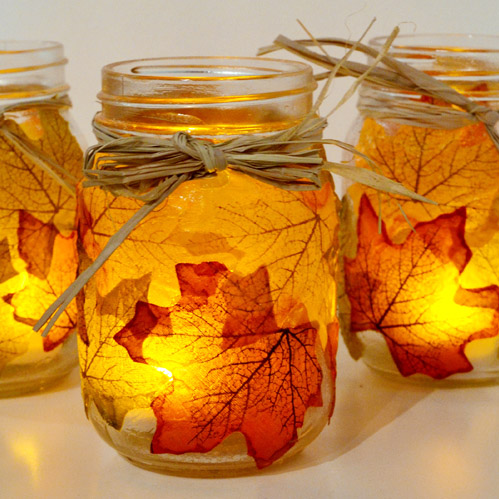 Maple-leaf-decoupaged-mason-jars-fall-decor-craftgawker Maple-leaf-decoupaged-mason-jars-fall-decor-craftgawker
