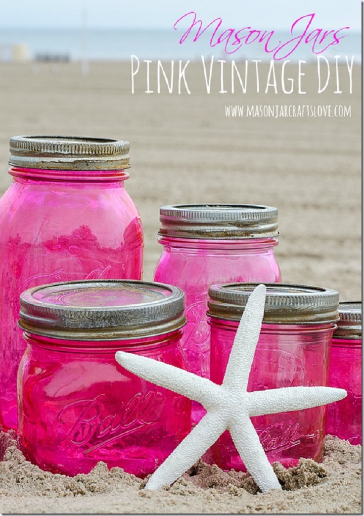 Pink-Vintage-Look-Mason-Jars