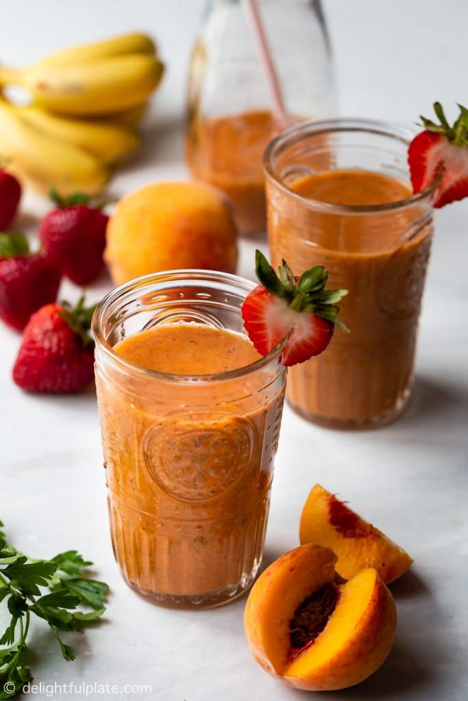 minty-peach-mango-strawberry-smoothie-