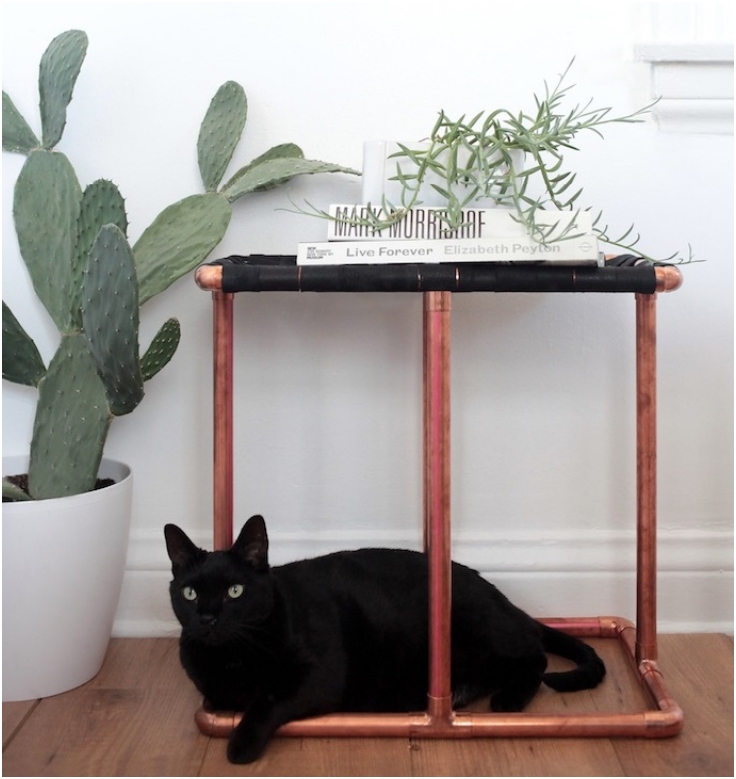 Copper-And-Leather-Weave-Table