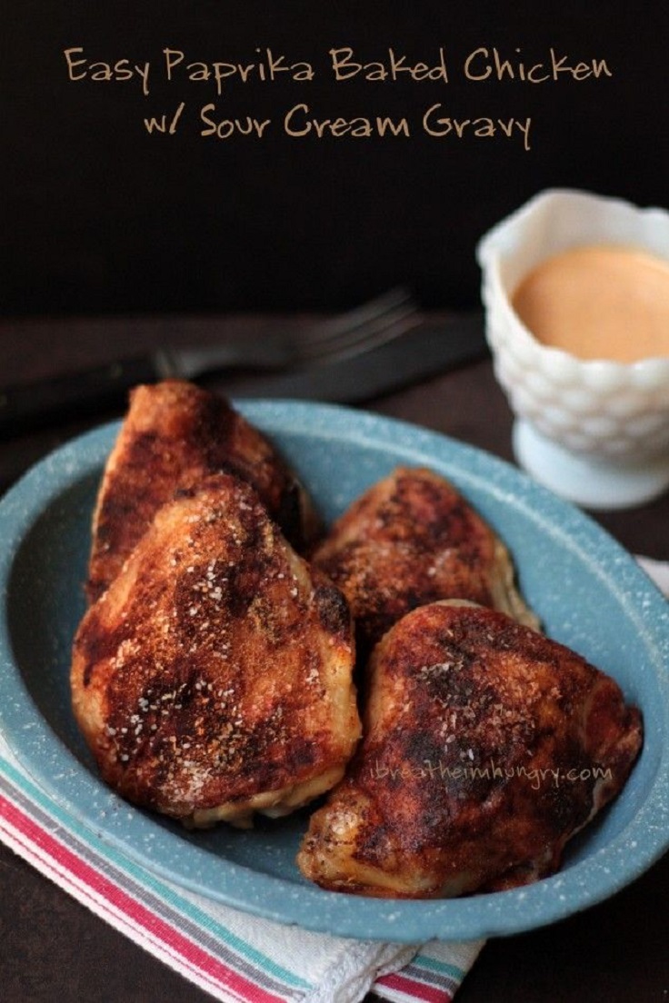 Easy-Baked-Chicken-Paprika-with-Sour-Cream-Gravy