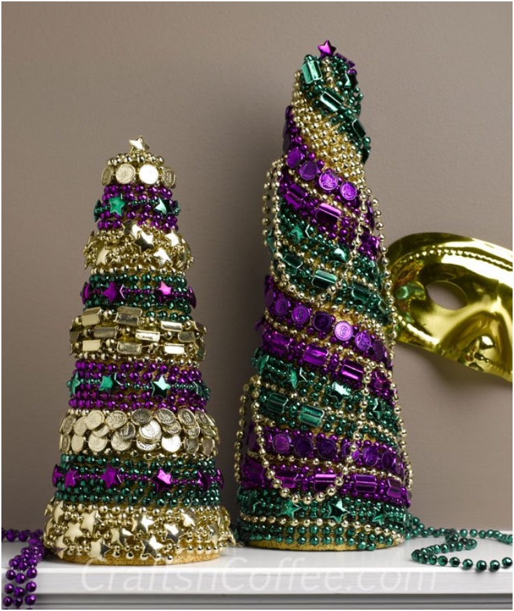 Coned-Topiary-From-Mardi-Gras-Beads