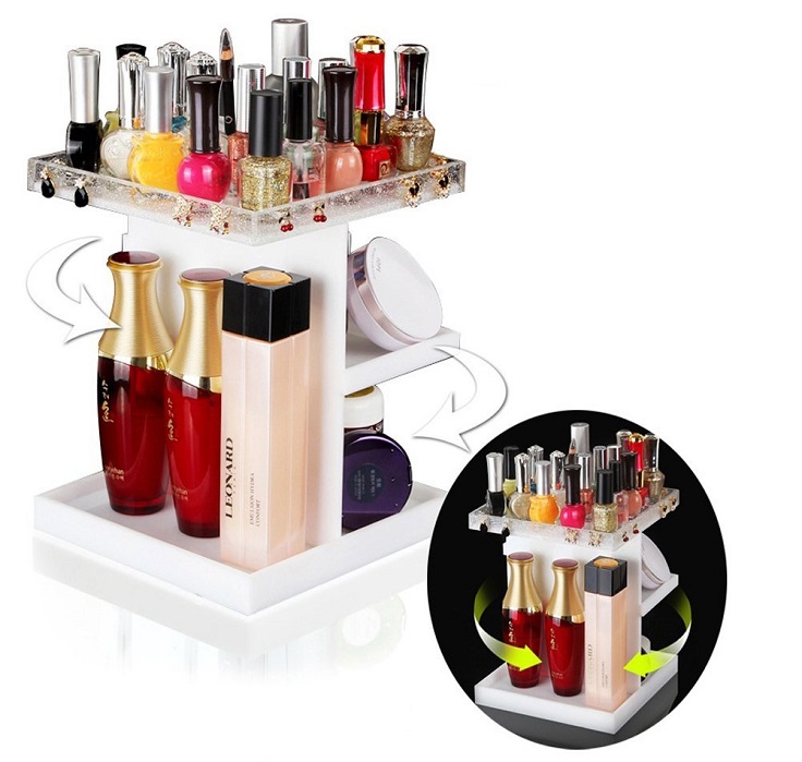 Handmade-Processing-Acrylic-ABS-Rotating-Cosmetics-Organizer