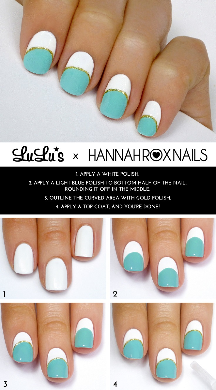 Mint-White-and-Gold-Striped-Mani-Tutorial