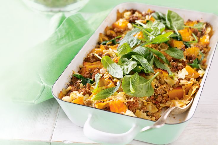 Pumpkin-lamb-feta-pasta-bake