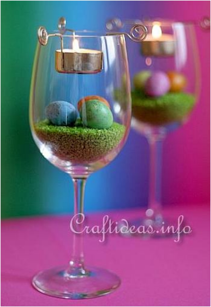 Easter-Tea-Light-Centerpiece-with-Easter-Eggs-and-Straw-Colored-Rocks