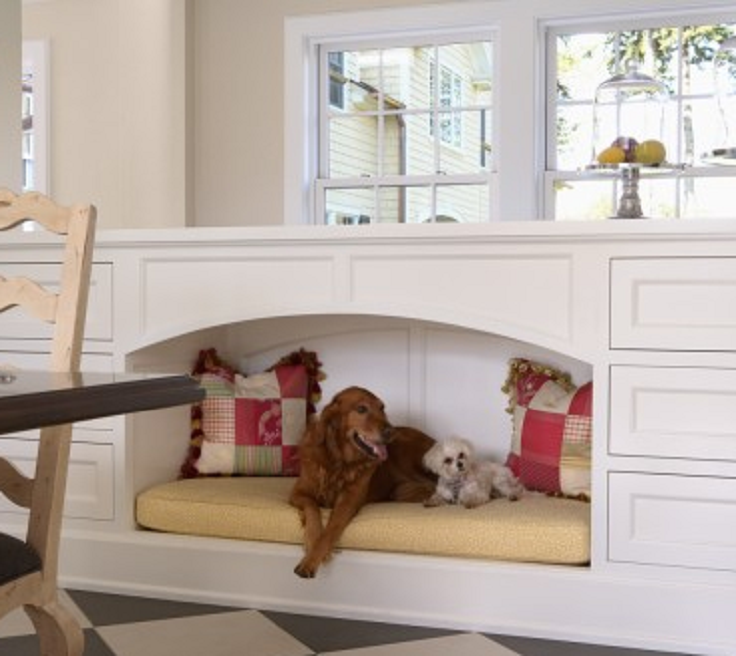 Pet-Relaxation-Area-out-of-a-Kitchen-Cabbinets