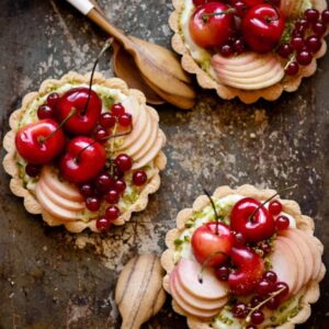 Stone-Fruit-Tarts-with-Coconut-Pastry-Cream-and-Pistachios-300x300