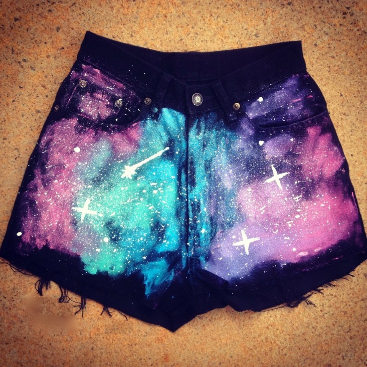 DIY-Colorful-Galaxy-Shorts