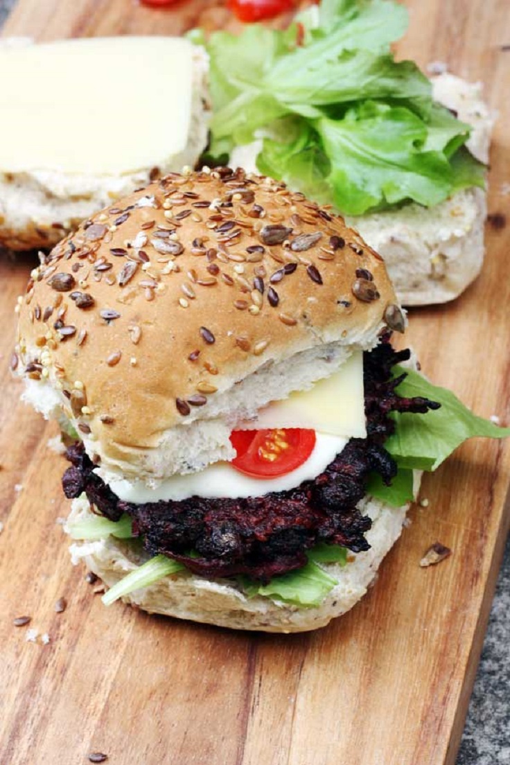 Spicy-Beetroot-Black-Bean-Burgers