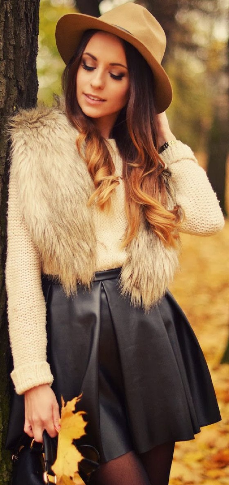 Top 10 Totally Trendy Ways to Wear Leather Shorts and Skirts in Autumn | Top Inspired