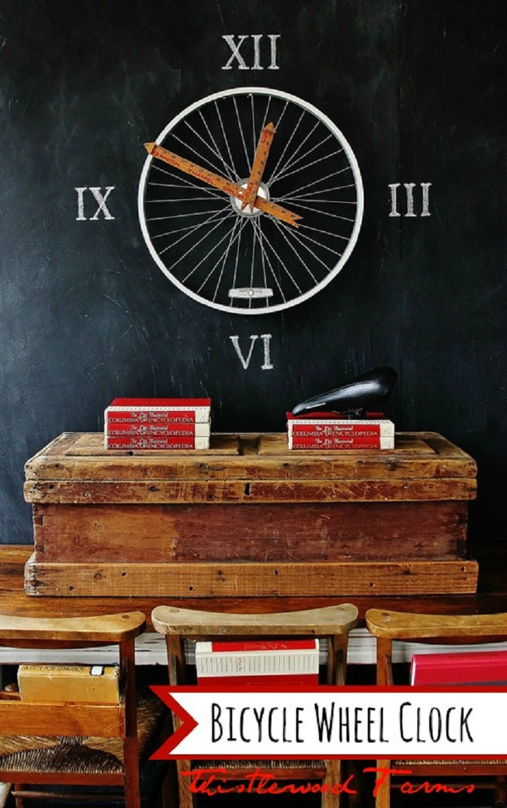 Bicycle-wheel-clock-diy