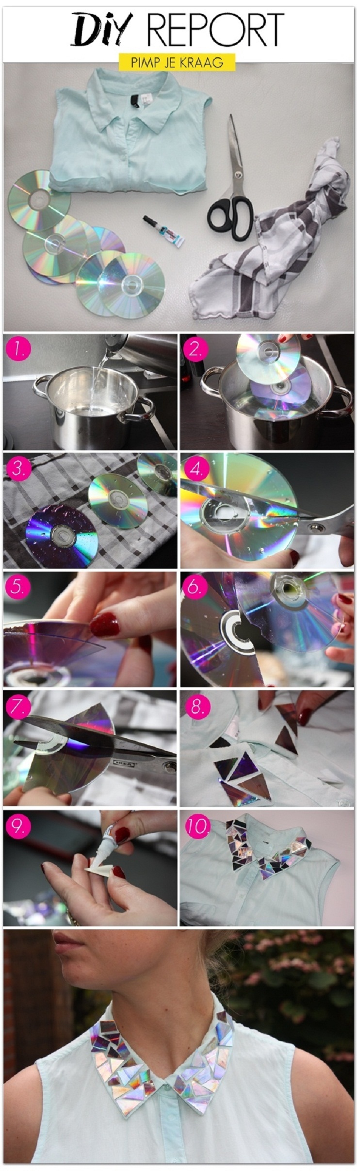 decorate-your-collar-with-old-cd-diy