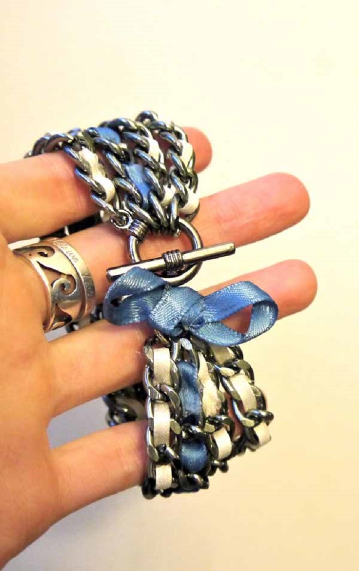 ribbon-and-chain-bracelet