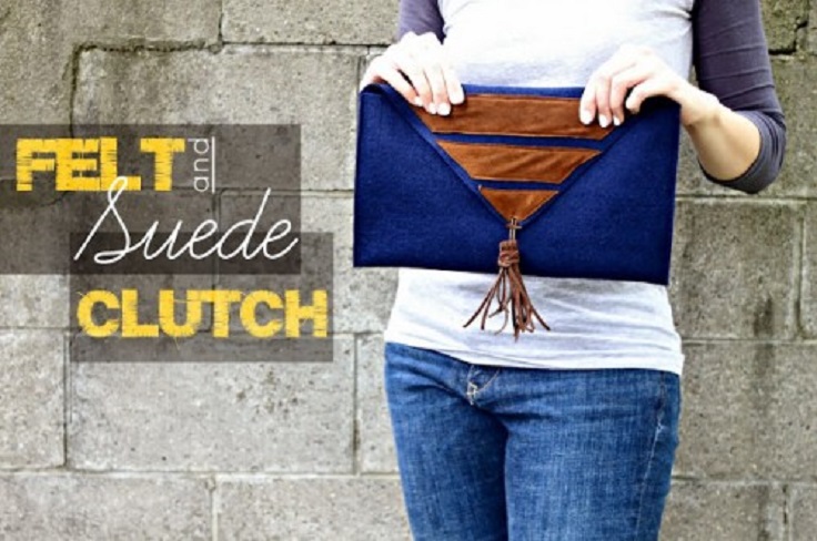 Felt-And-Suede-Clutch