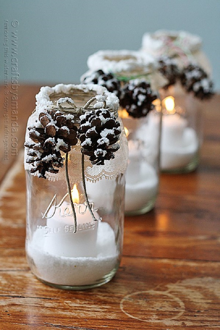 snowy-pinecone-candle-jars-in-a-row