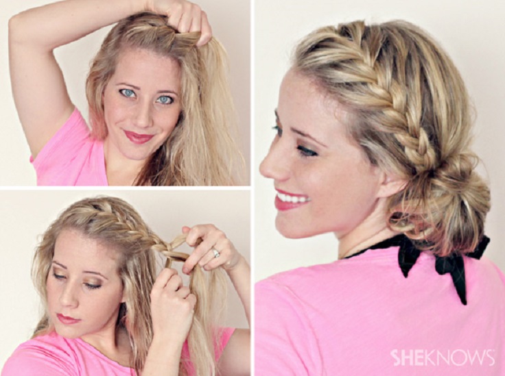 French-braided-low-messy-bun