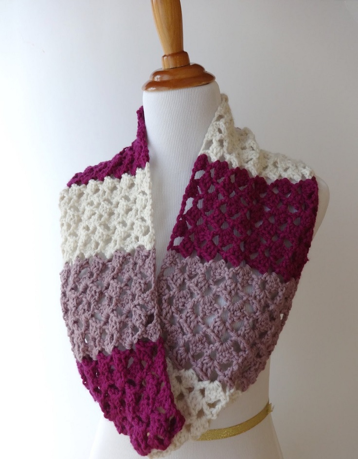 RaspberryButtercream-Crochet-Infinity-Scarf