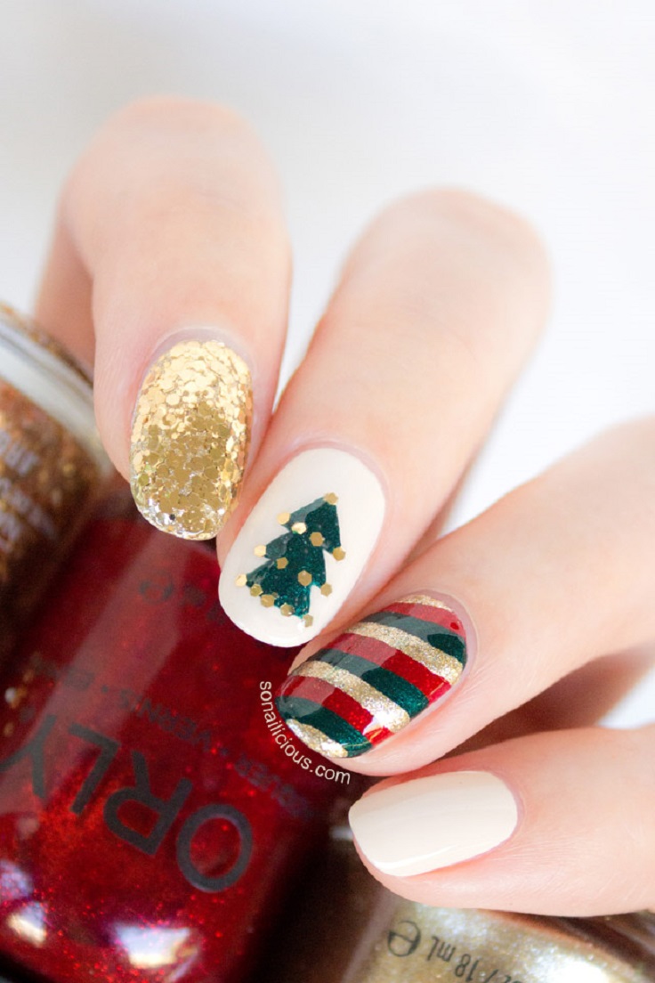 Top 10 Wonderful DIY Christmas Nail Art Ideas | Top Inspired