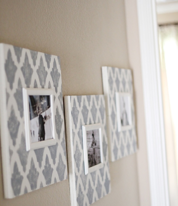 stenciled-photo-frames