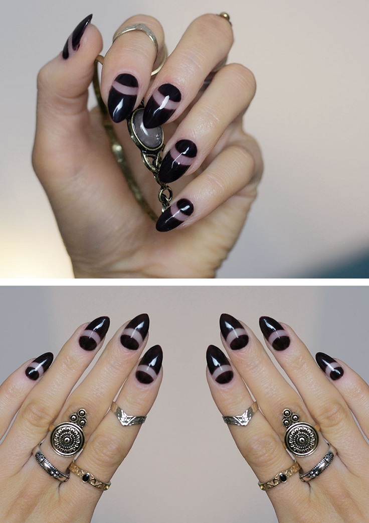 trendy-black-moon-shape-nails