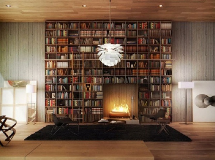 4-Home-Library-with-an-integrated-fireplace