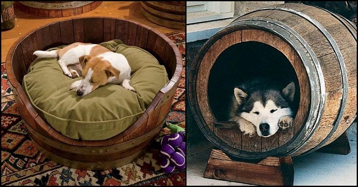 Wine-Barrel-Dog-Bed