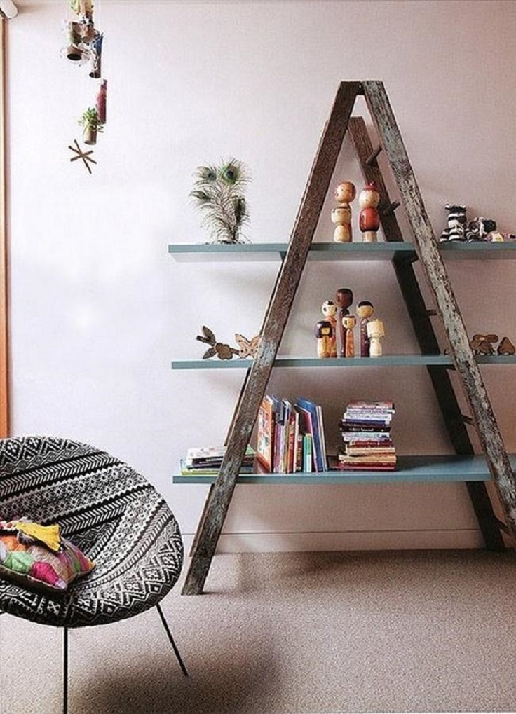 diy-shelf-ideas-wooden-ladder