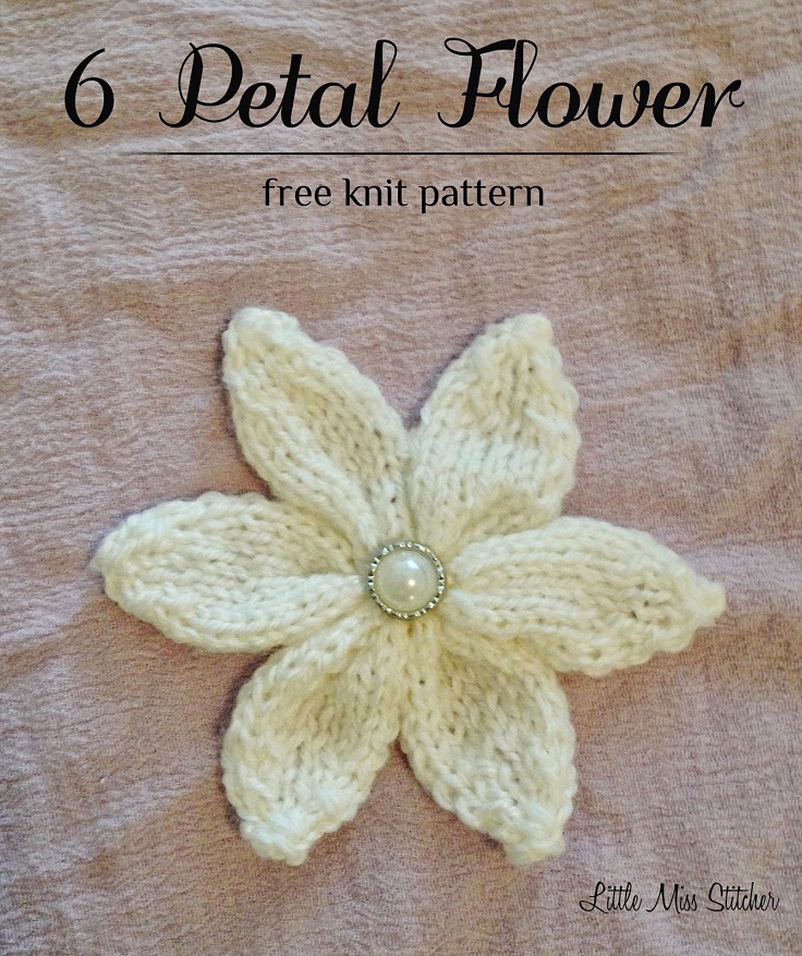 6-Petal-Knit-Flower-Free-Pattern