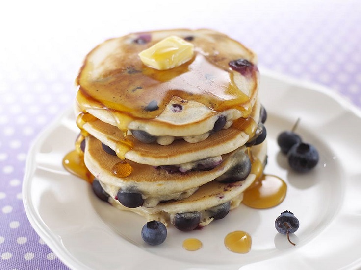 Blueberry-and-butter-pancakes