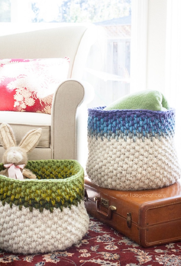 Color-block-crochet-basket