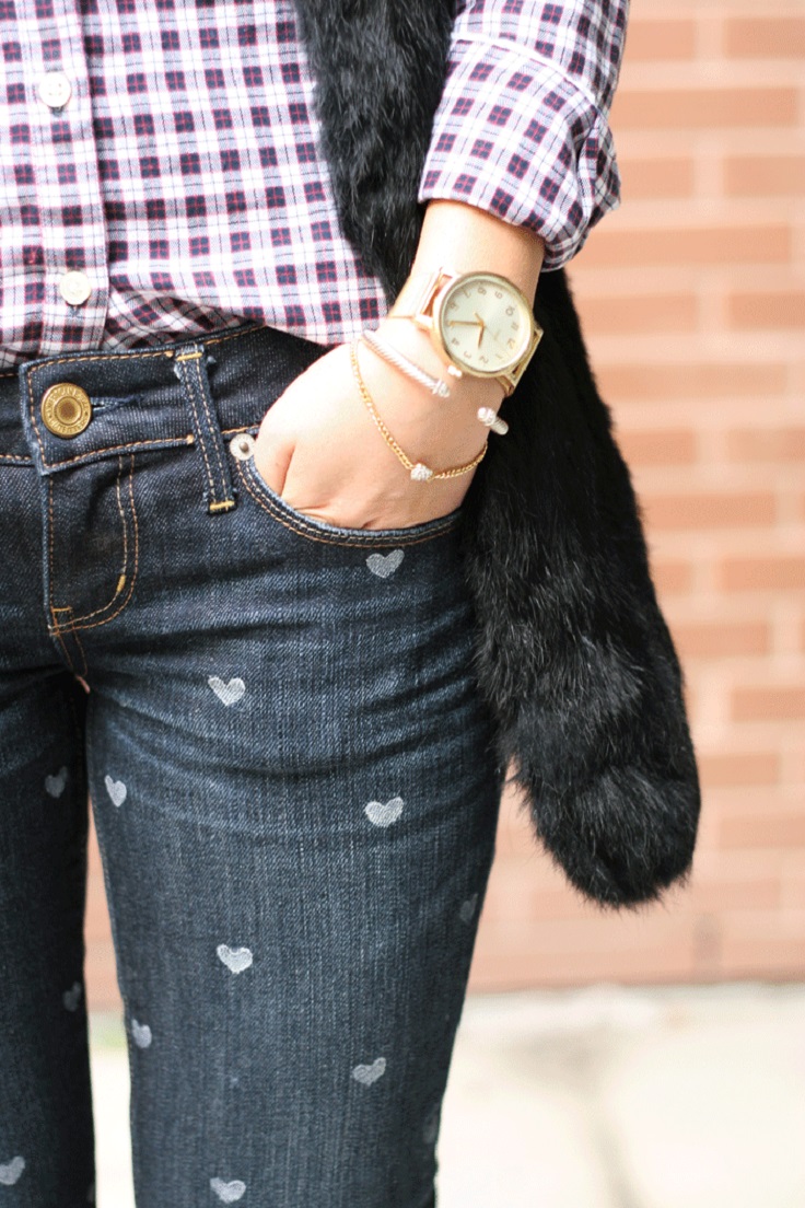 Heart-print-jeans