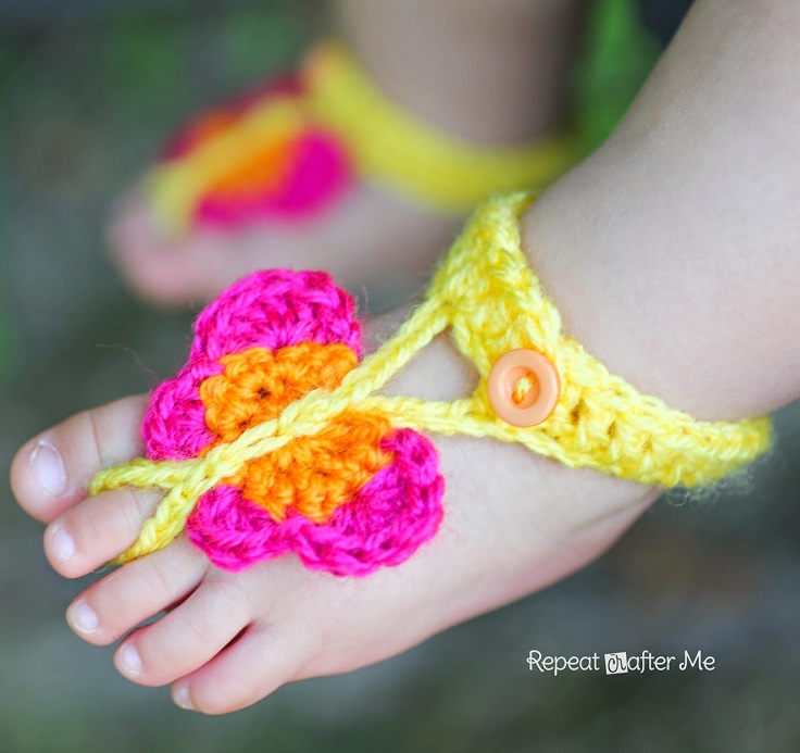 Crochet-Butterfly-Barefoot-Sandals