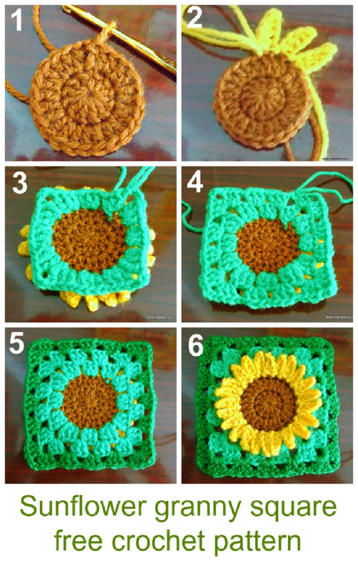 Crochet-Sunflower-Granny-Square